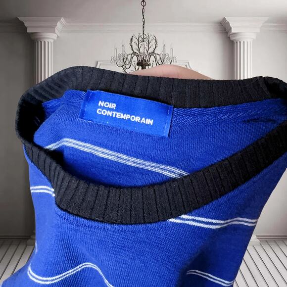 Women's Noir Contemporain Striped Long Sleeve Tee (Navy OS) - Picture 5 of 6